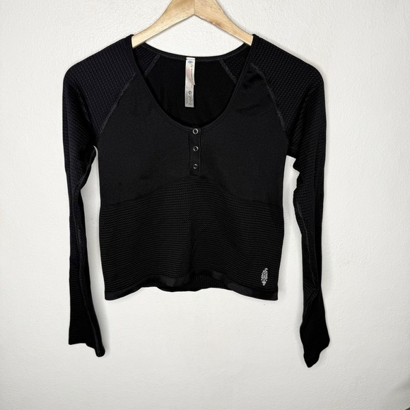 Free People Tops - Free People Movement Black Bail Out Long Sleeve Stretch Layering Top Women's XL